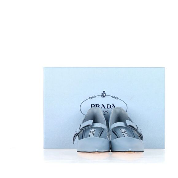 Prada Pointed Toe Pumps in Blue Leather - Picture 7 of 7